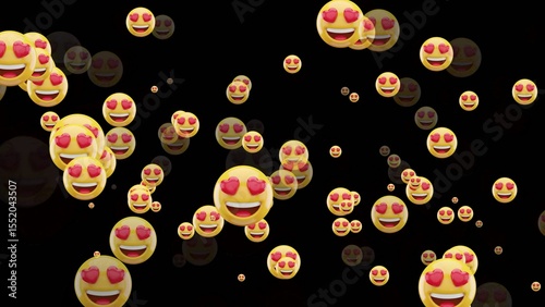 Calmly hovering emojis with heart eyes
