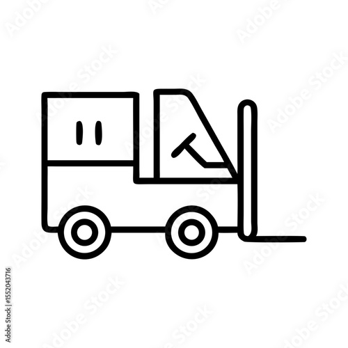 Line drawing of a forklift truck in minimal style  