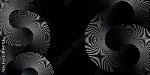 Abstract straight lines on black background. Dynamic straight pattern. Modern circle lines. Futuristic technology concept. Vector eps 10