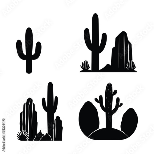 cactus silhouettes bundle collection  