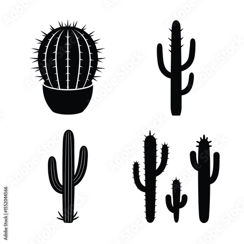 cactus silhouettes bundle collection  