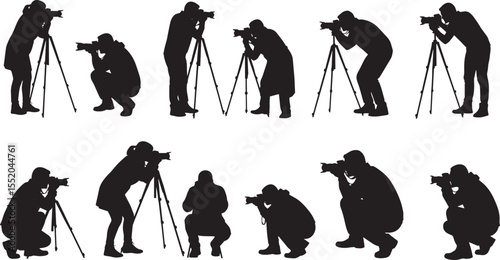 Collection of Photographers Silhouettes Diverse Poses and Styles