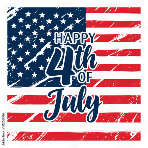 Grunge Fourth of July Flag Art