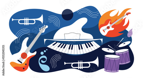 A Vibrant Symphony of Instruments Creates Harmony and Excitement
