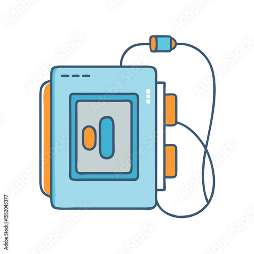 Stylized Portable Pulse Oximeter with Connected Sensor on a transparent Background