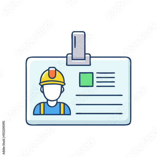 Construction worker identification card, providing employee information and access to work site