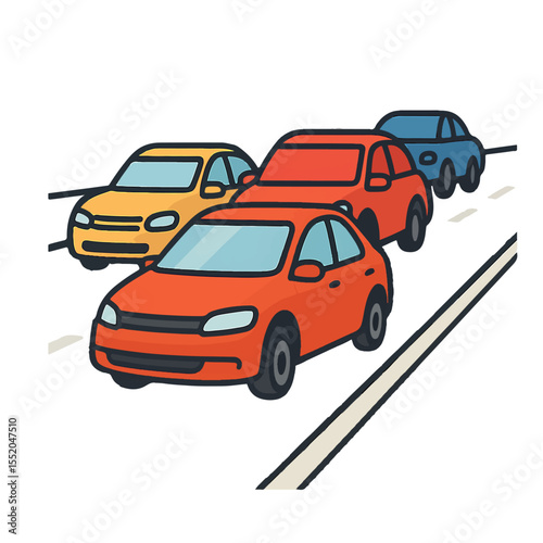traffic jam vector illustration icon on white background
Vector icon on the topic of road traffic