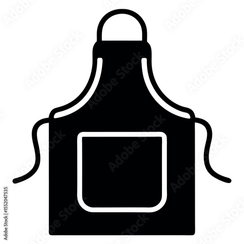 Simple Black Apron Illustration Cooking, Baking, Crafting, and Protective Workwear Garment Graphic