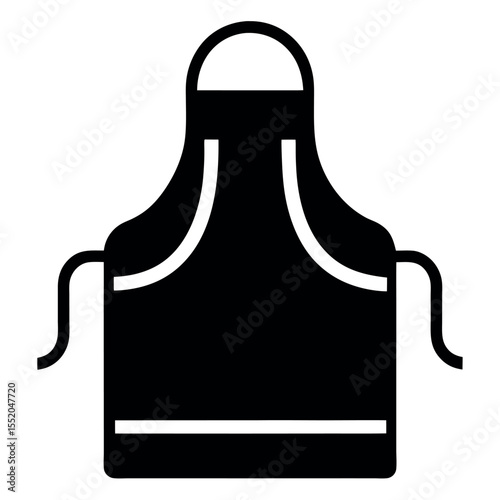 Black Apron Icon Kitchen, Cooking, Protective Clothing, Illustration, Professional, Food Preparation
