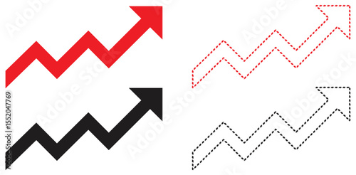 Zigzag Arrows Growth Trend Chart Design.