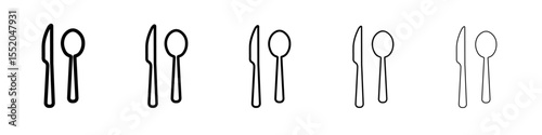 cutlery icon simple vector outline logo