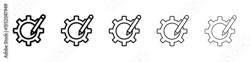 customize setting icon simple vector outline logo
