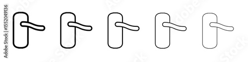 door lock icon simple vector outline logo