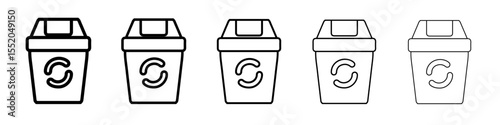 dust bin icon simple vector outline logo