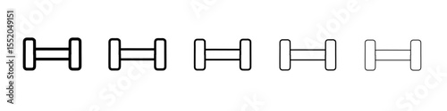 dumbbell icon simple vector outline logo