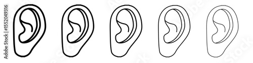ear icon simple vector outline logo