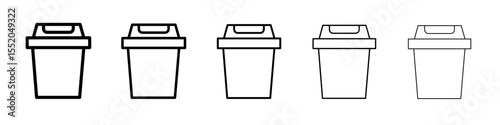 dust bin icon simple vector outline logo