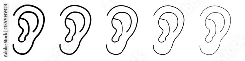 ear icon simple vector outline logo