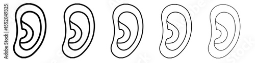 ear icon simple vector outline logo