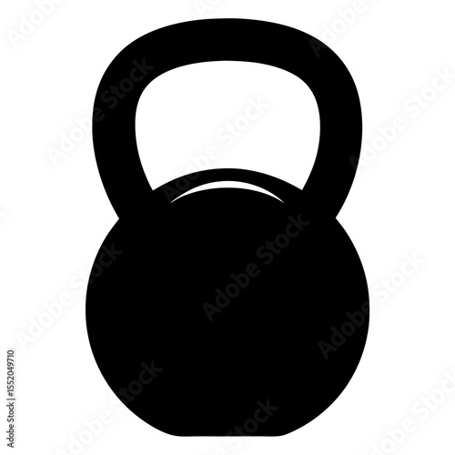 Black Kettlebell Illustration for Fitness Strength Training and Exercise Design