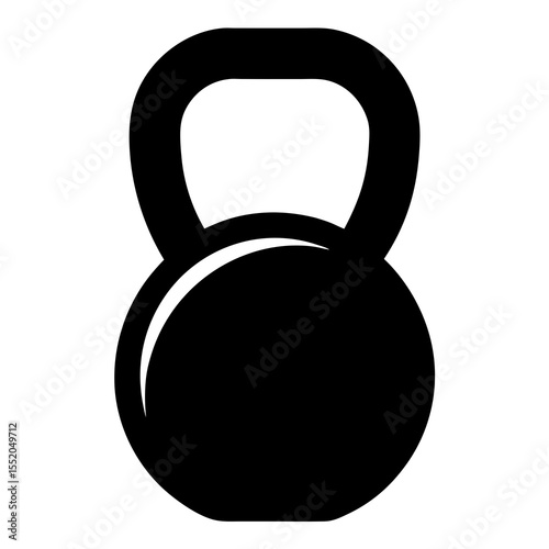 Black Kettlebell Icon Strength Training Fitness and Exercise Equipment Symbol