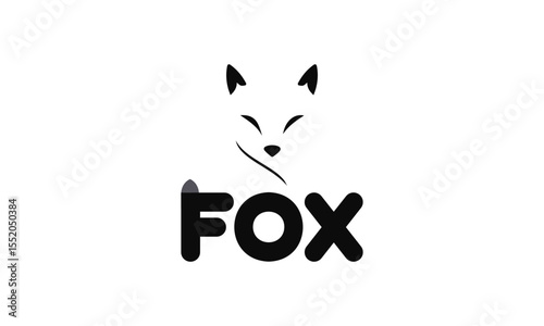 Minimalist fox logo vector design