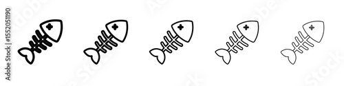 fish bone icon simple vector outline logo