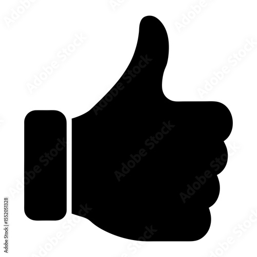 Black Thumbs Up Icon A Symbol of Approval and Positive Feedback