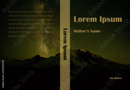 Mysterious Night Sky and Mountain Book Cover Design