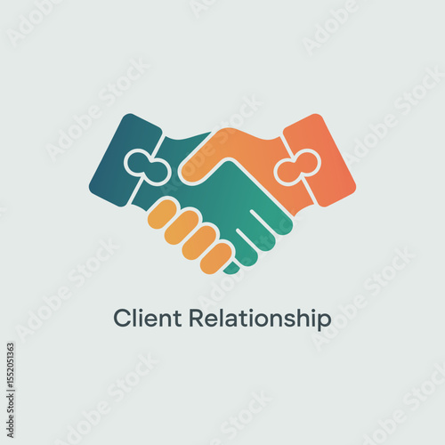 Client relationship icon vector illustration. Business and finance sign