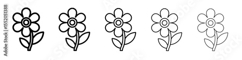 flower icon simple vector outline logo