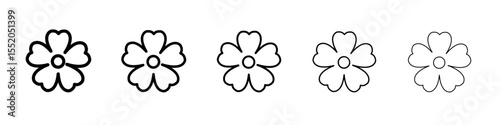 flower icon simple vector outline logo