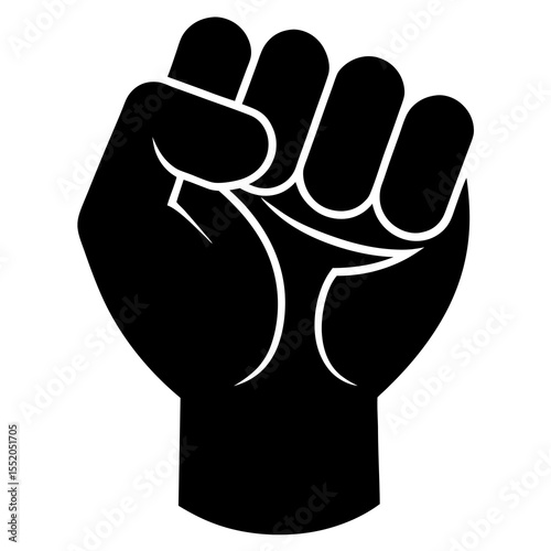 Black Power Fist Raised in Solidarity and Resistance Against Oppression