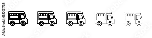 food truck icon simple vector outline logo