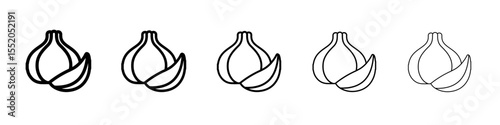 garlic icon simple vector outline logo