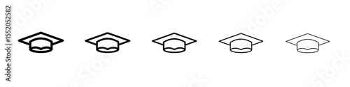 graduation cap icon simple vector outline logo