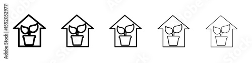 green house icon simple vector outline logo