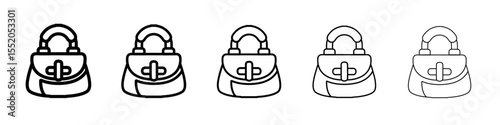 hand bag icon simple vector outline logo