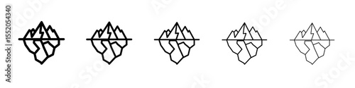 ice berg icon simple vector outline logo