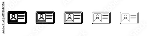 id card icon simple vector outline logo