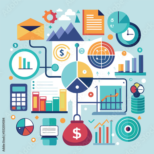 Infographic-ready vector elements for finance and economy themes.eps