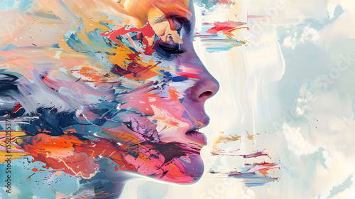 abstract surreal emotional colorful dreamlike melting abstract.