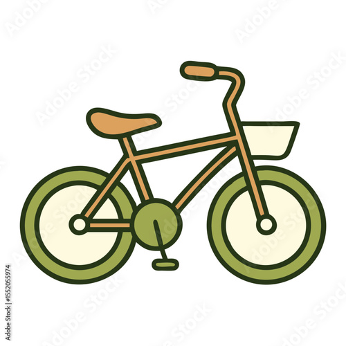 Bicycle icon in green outline