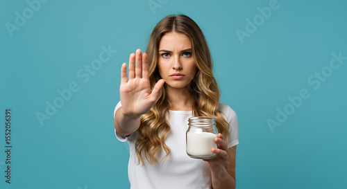 Woman Rejecting Sugar Healthy Lifestyle Choice and Sugar Awareness