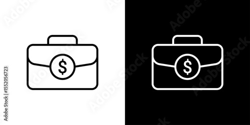 Briefcase with Dollar Sign Icon – Business, Finance, and Money Symbol