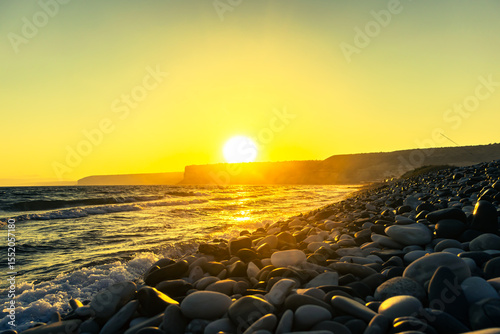 Obraz na plátně The sunrise at the beach of Curium