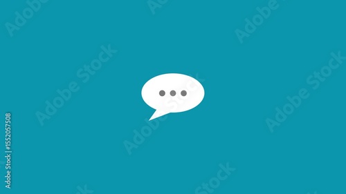 Black three dots chat icon, message typing animation. Digital message, online interaction social media network.