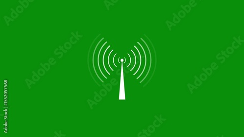 Technology concept, radio wave propagation, radio wave transmission, radio wave looping background animation.