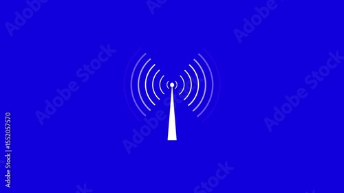 Technology concept, radio wave propagation, radio wave transmission, radio wave looping background animation.