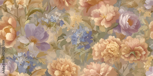 Bright floral abstract print. Artistic seamless pattern. Fashionable template for design